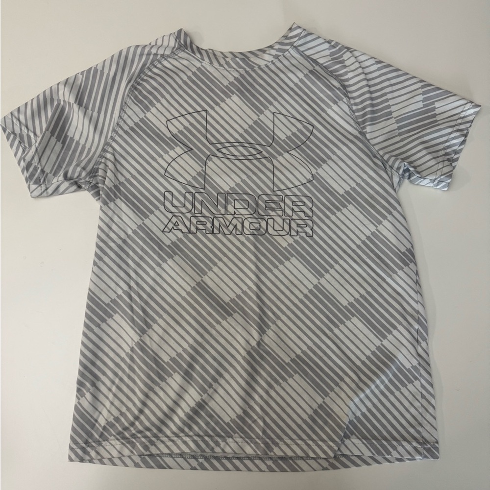 Under Armour Kids Striped Gray Tee